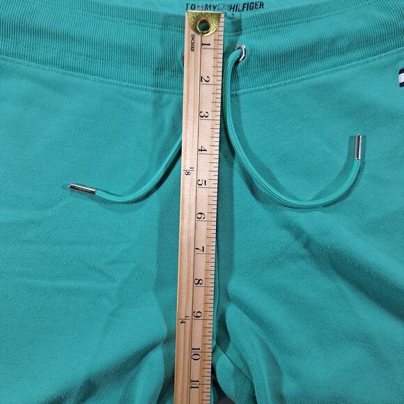 Tommy Hilfiger Sport Women's Medium Sweat Shorts Green Drawstring Cuffed Elastic - Picture 9 of 15